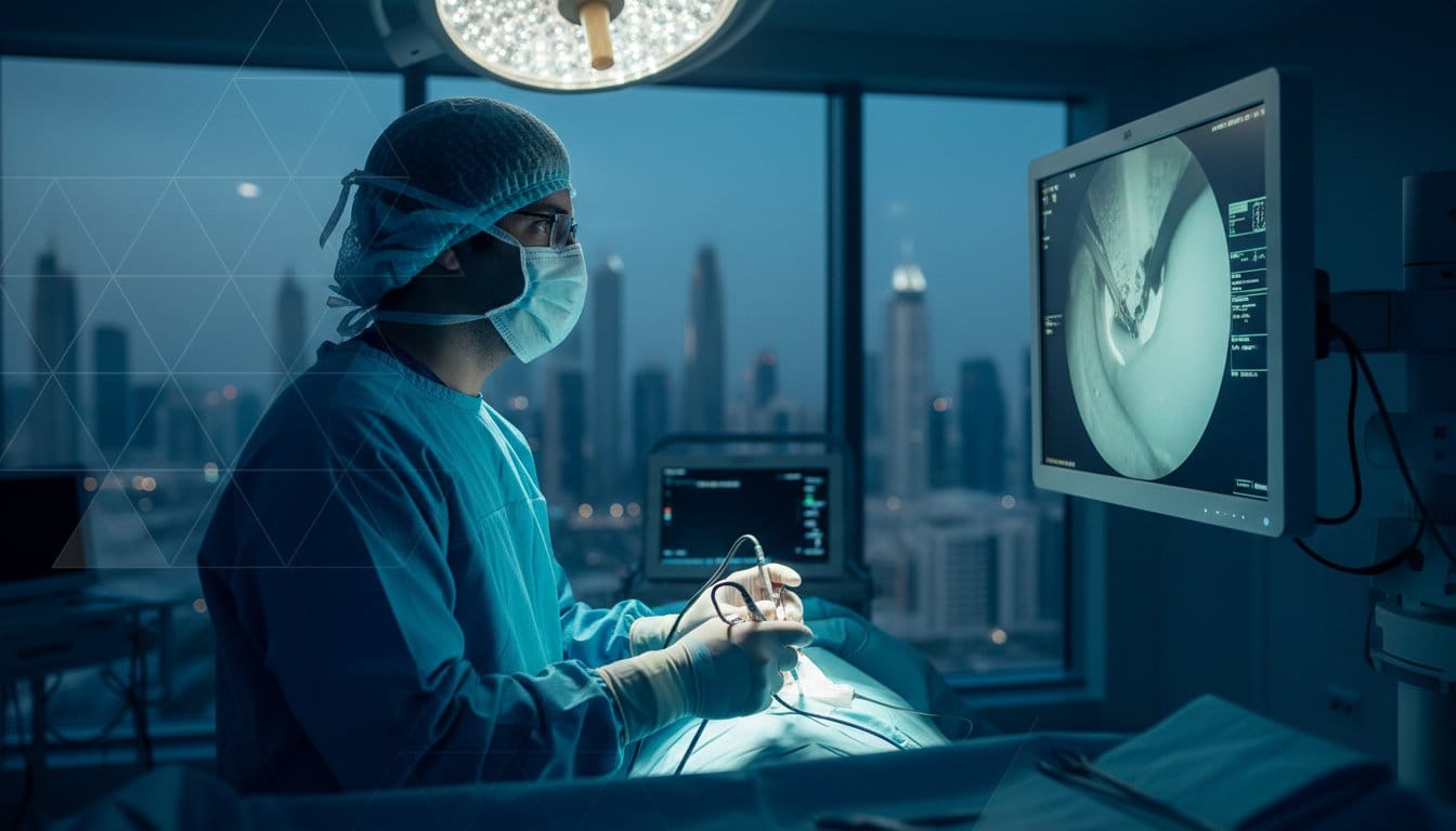 Clinical team preparing for a colonoscopy screening procedure